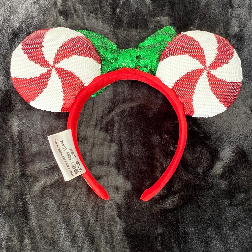 Disney Parks Christmas peppermint candy Minnie ears headband - Picture 2 of 2